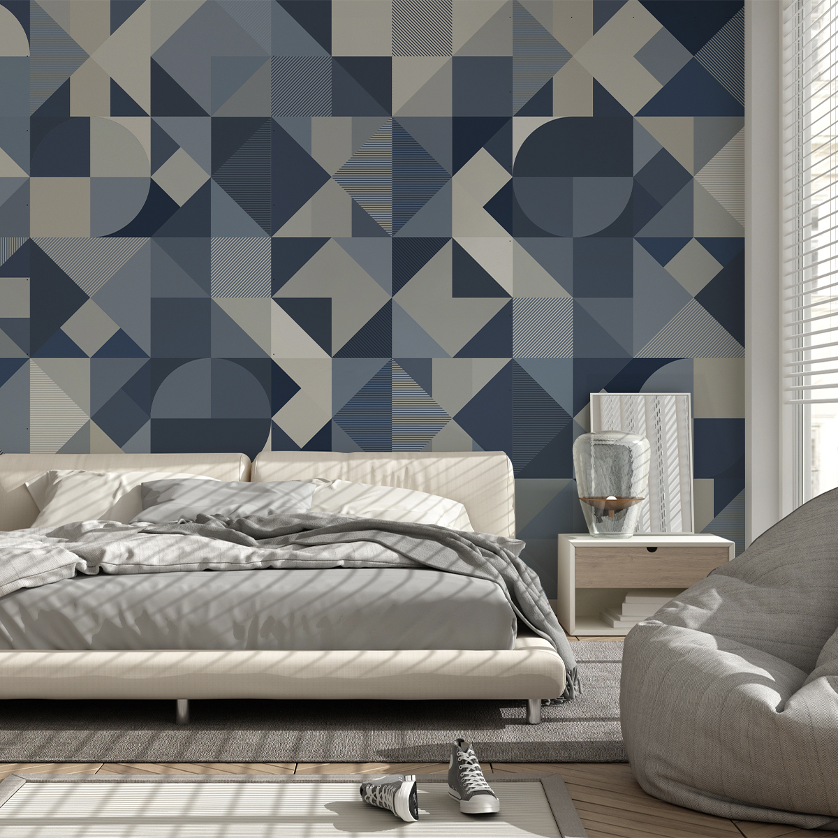 Tapet vibrant geometric blue, dream prints 